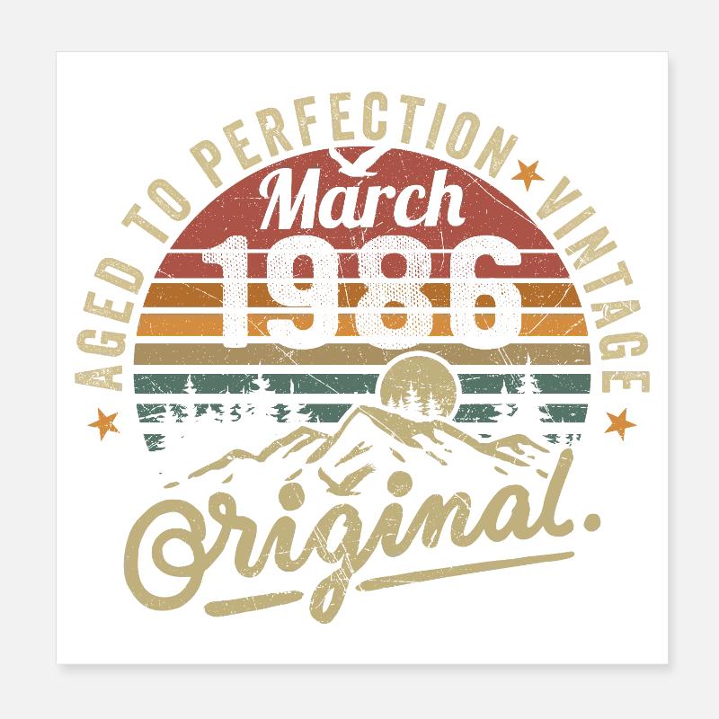 Mars 1986 Poster 20 x 20 cm