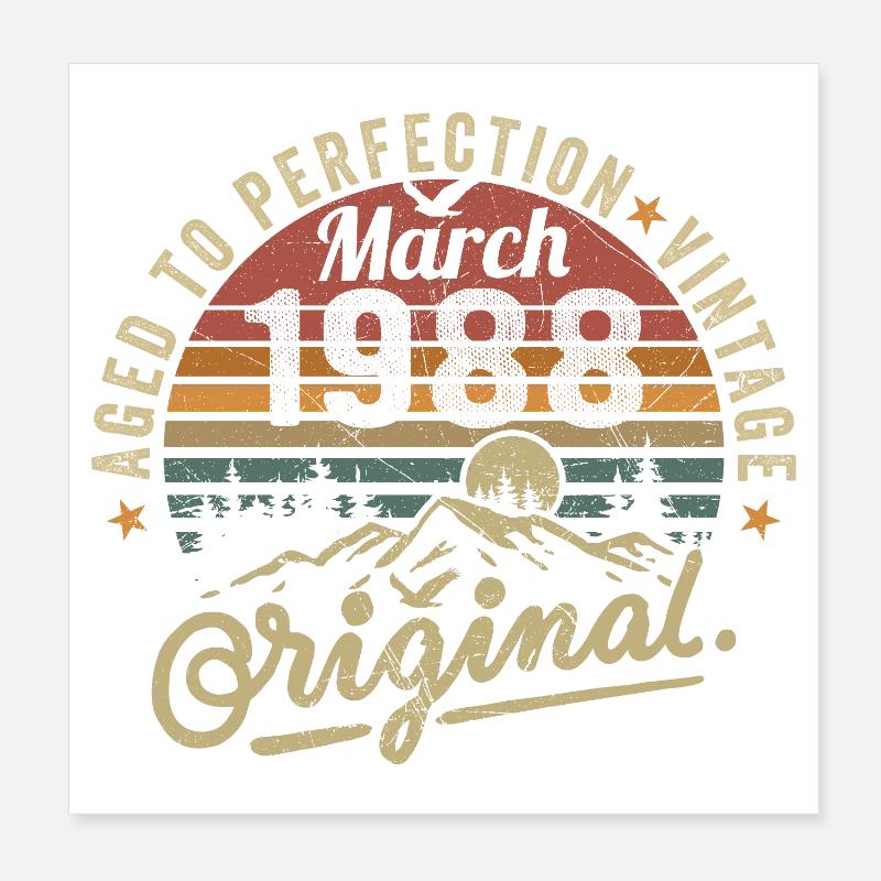 Mars 1988 Poster 20 x 20 cm