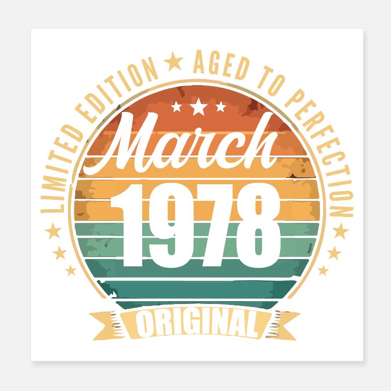 Mars 1978 Édition Limitée Retro Mars 1978 Poster 20 x 20 cm