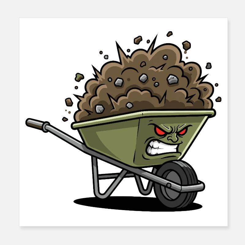 Angry Rubble Cart Poster 8" x 8" (20x20 cm)