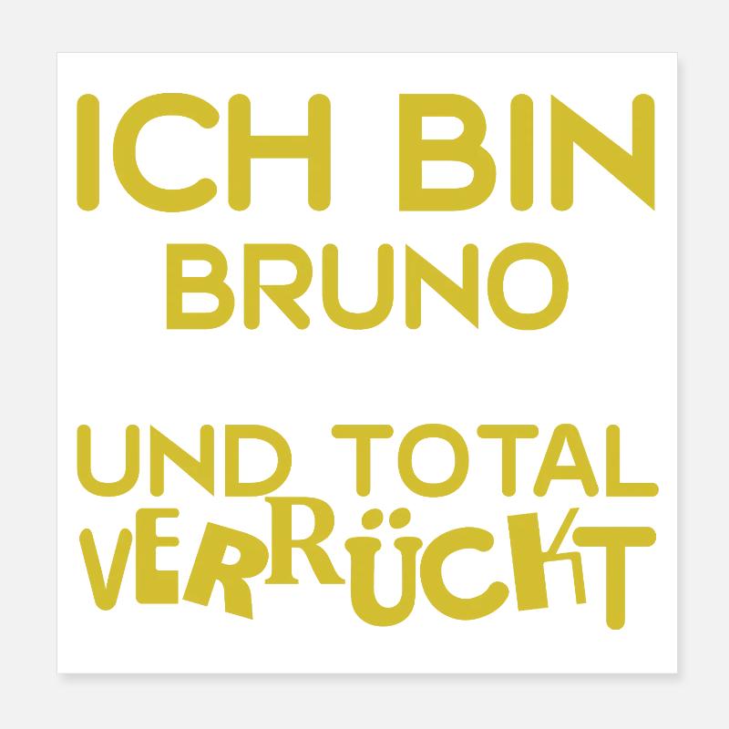Prénom Bruno Poster 20 x 20 cm
