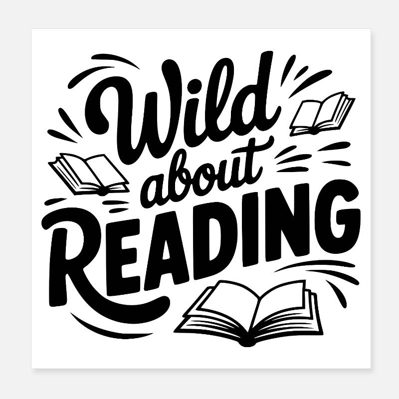 Wild about Reading Poster 8" x 8" (20x20 cm)