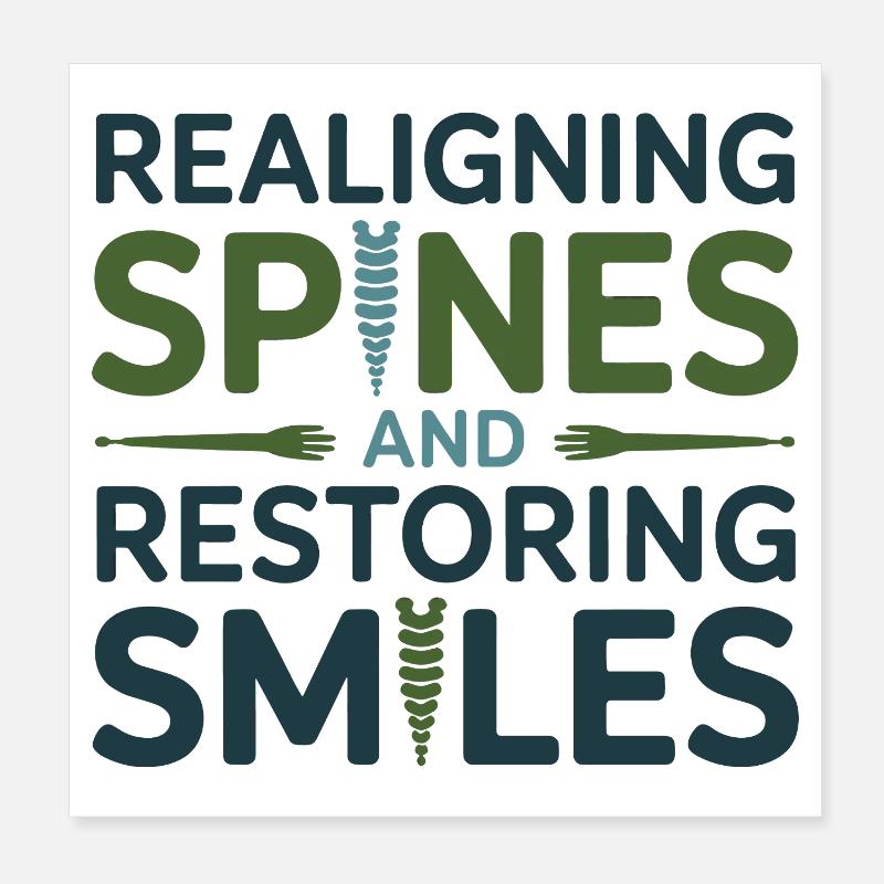 Osteopath Realigning Spines Restoring Smiles  Poster 8" x 8" (20x20 cm)