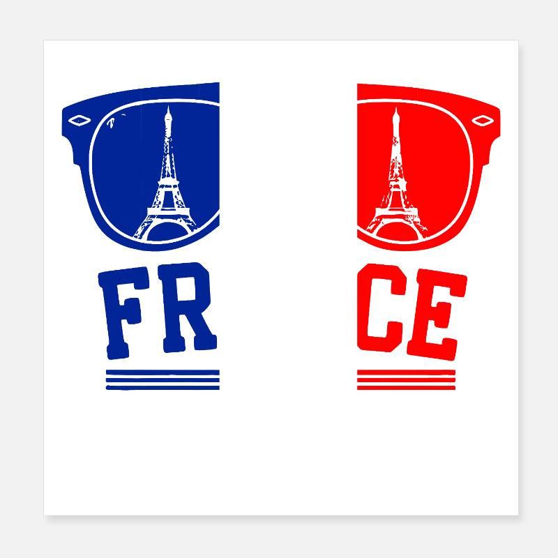 France 2026 Eiffel Tower Glasses Poster 8" x 8" (20x20 cm)