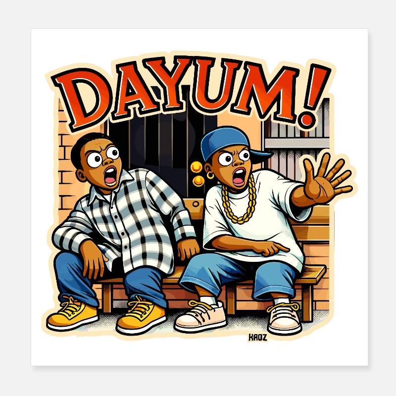 Dayum Urban Duo Dieu merci, c’est vendredi Poster 20 x 20 cm