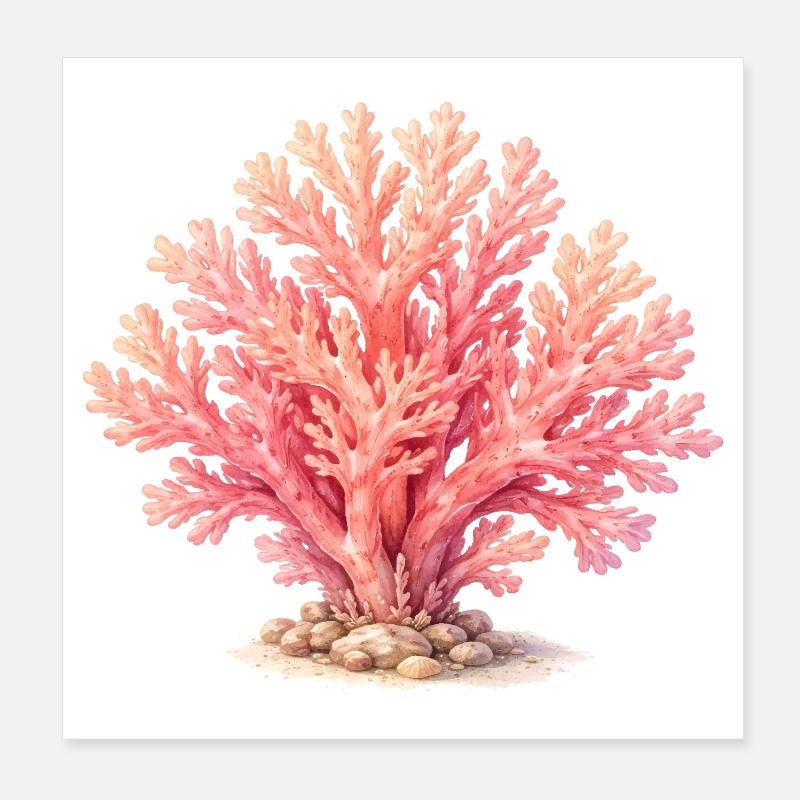 Illustration de corail rose Poster 20 x 20 cm