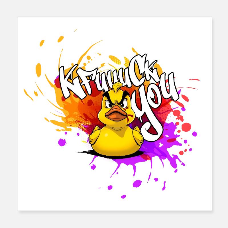 Graffiti Duck: An Explosion of Colors Poster 8" x 8" (20x20 cm)