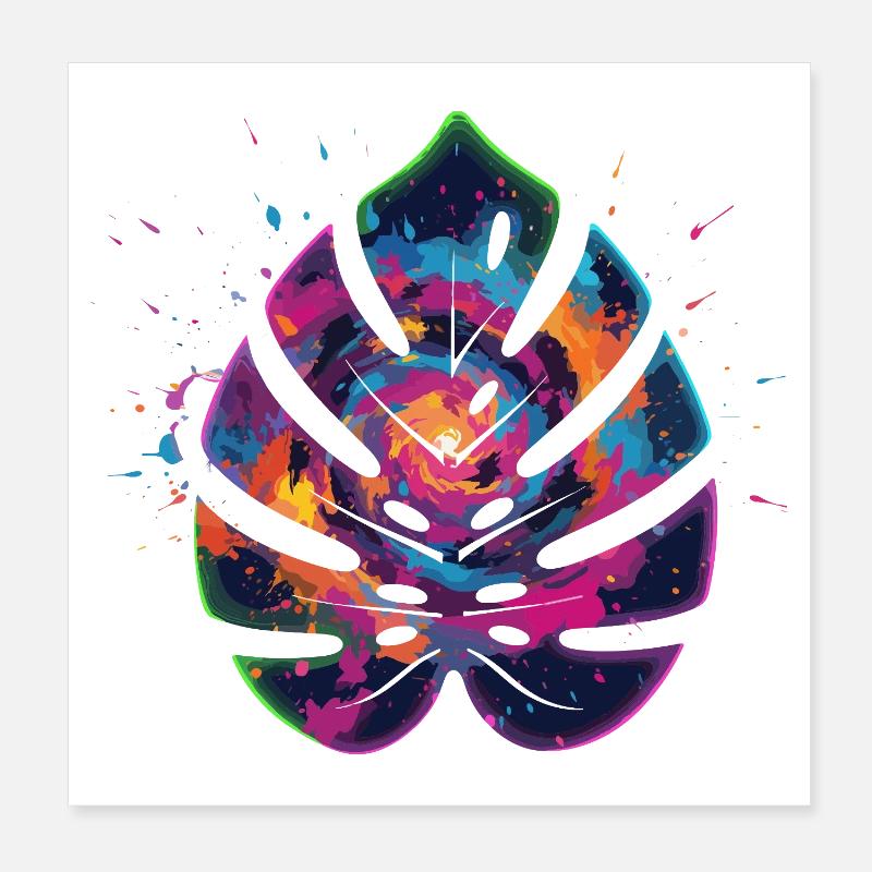 Conception de la feuille d’explosion de couleur Poster 20 x 20 cm