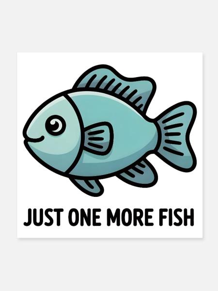 Encore un cadeau pour les amoureux des aquariums de dessins animés de poissons - Poster 20 x 20 cm - blanc - Devant
