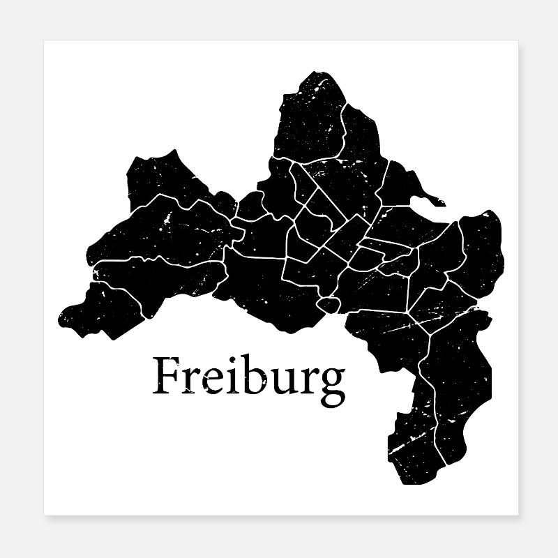 Freiburg Map Poster 20x20 cm