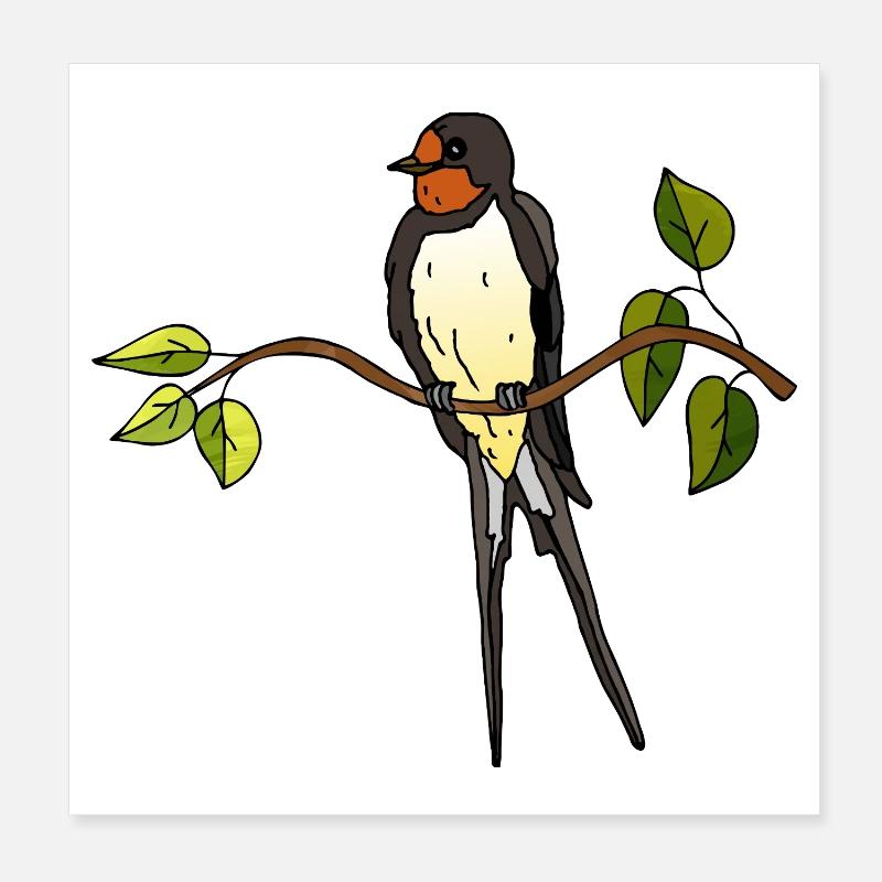 Hirondelle Poster 20 x 20 cm