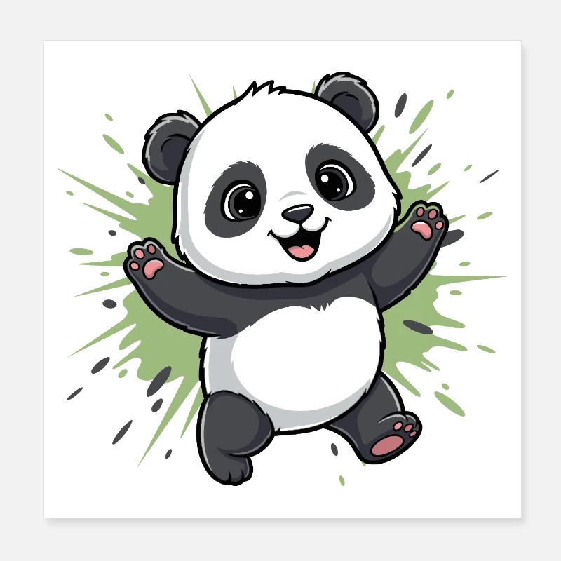 Fond du Panda Spritz Câlin Poster 20 x 20 cm