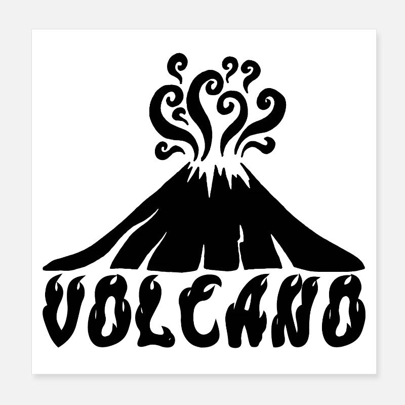 Black Volcano Poster 8" x 8" (20x20 cm)
