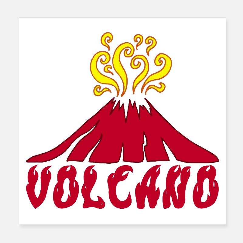 Volcan en éruption Poster 20 x 20 cm
