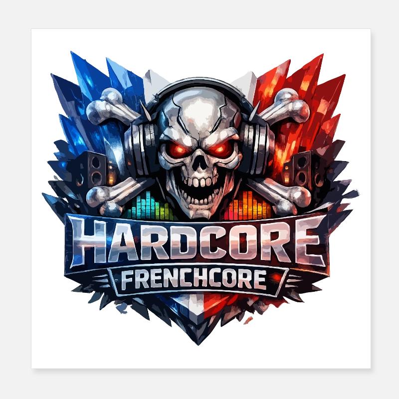 Art de crânes hardcore français Poster 20 x 20 cm