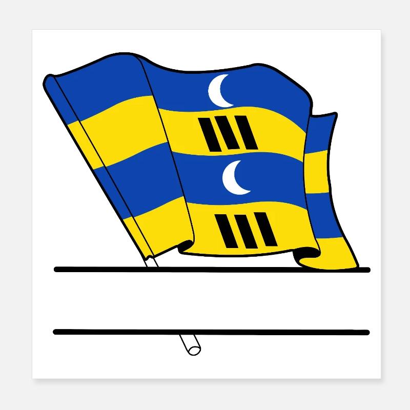 Ameland-Flagge – Individuelles Inseldesign Poster 20x20 cm