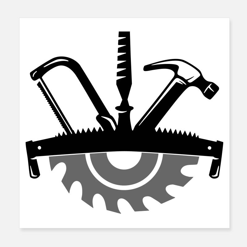 Carpenter Tool – Craftsman Logo Poster 8" x 8" (20x20 cm)