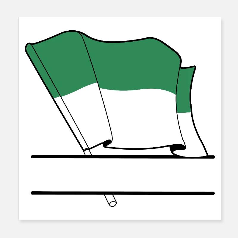 Drapeau de Vlieland – Conception sur mesure de l’île Poster 20 x 20 cm