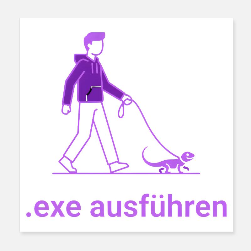 .exe ausführen ADMIN Lila Poster 20x20 cm