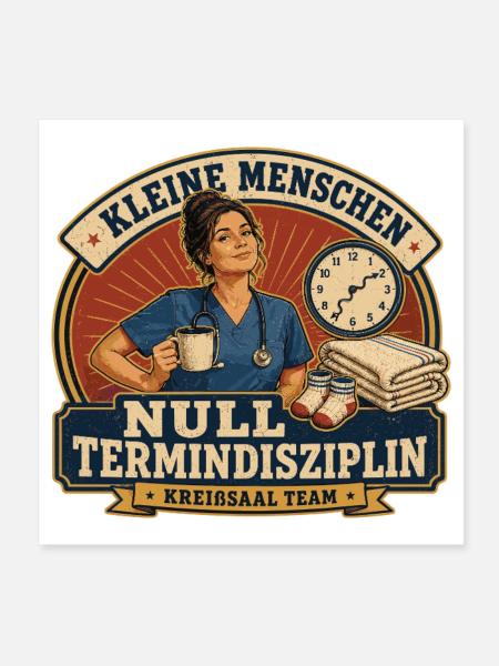 Kleine Menschen Null Termindisziplin - Poster 20x20 cm - Weiß - Vorne