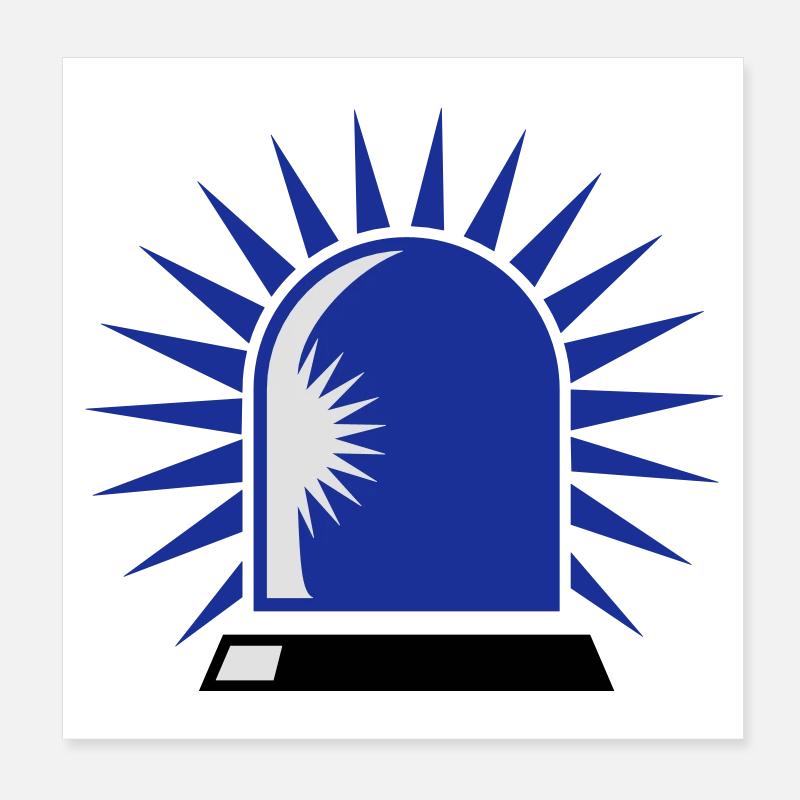 rotating blue beacon light Poster 8" x 8" (20x20 cm)