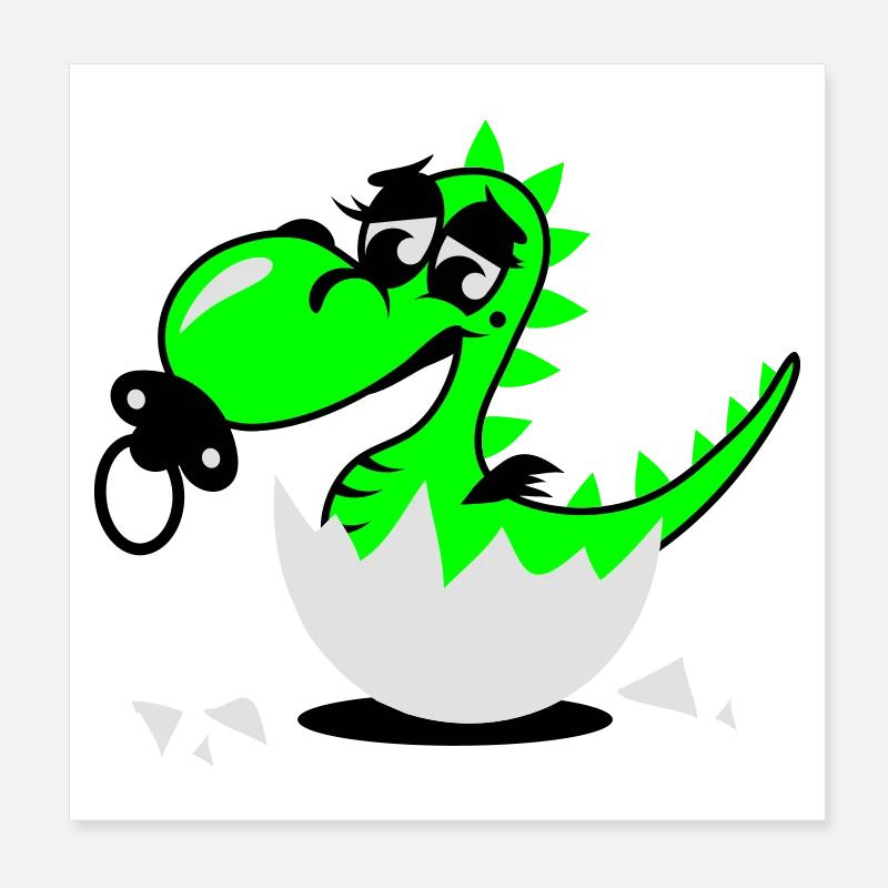 Un bébé petit dragon avec sucette Poster 20 x 20 cm