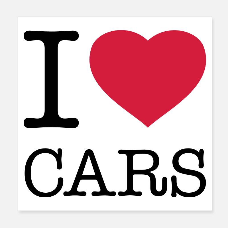 J’AIME LES VOITURES Autos Poster 20 x 20 cm