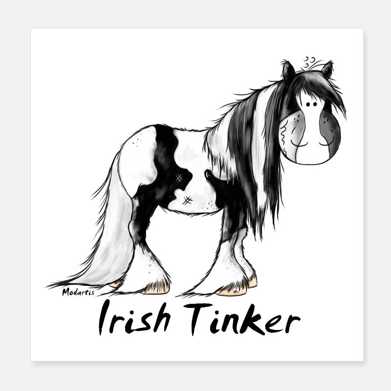 Gypsy Cob - Irish Cob – Pinto – Cheval Poster 20 x 20 cm