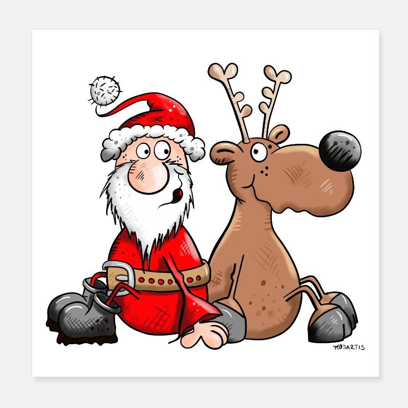 Weihnachts Dreamteam - Poster 20x20 cm - Weiß