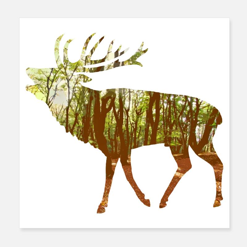 cerf Poster 20 x 20 cm