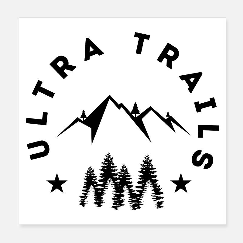Ultra Trails - Poster 20x20 cm - Weiß
