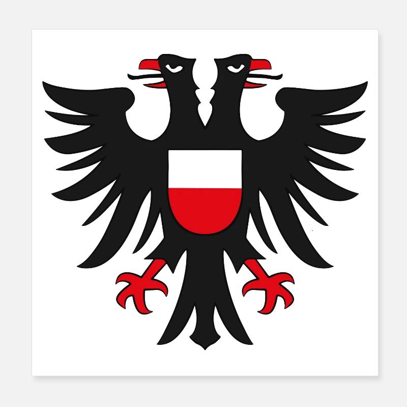 HL - aigle - Poster 20 x 20 cm - blanc
