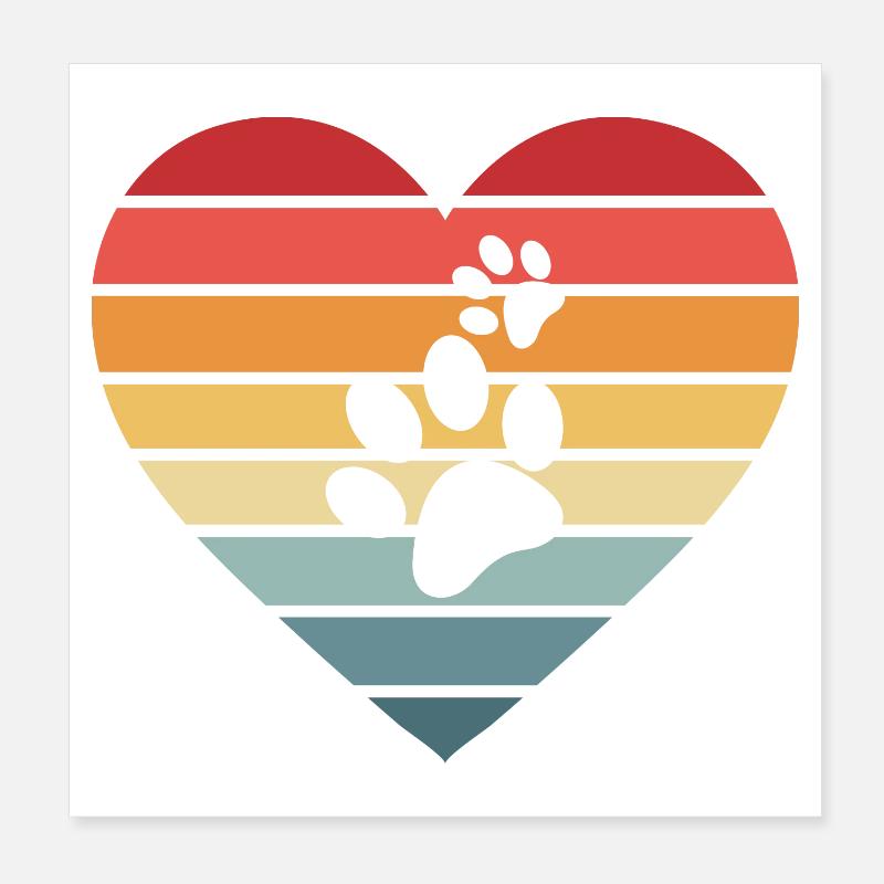 Chiens chiens Poster 20 x 20 cm