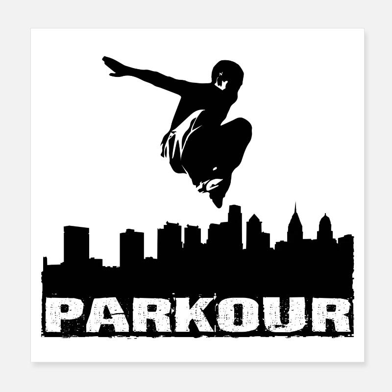 Parkour - Poster 8" x 8" (20x20 cm) - white