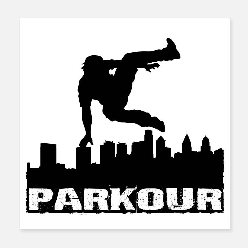 Parkour - Poster 8" x 8" (20x20 cm) - white