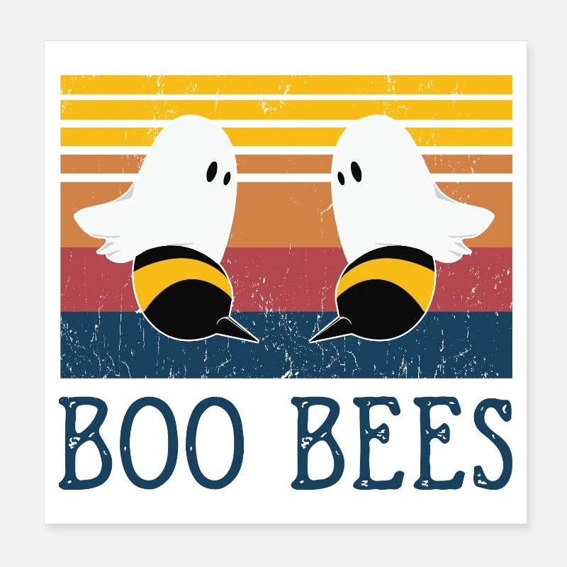 Boo Bees Ghost Bees Design drôle Poster 20 x 20 cm