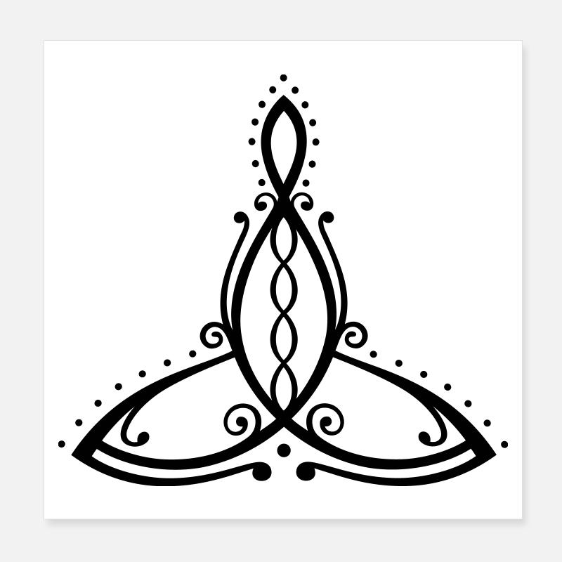 Symbole de la maternité celtique Mère avec quatre enfants Poster 20 x 20 cm