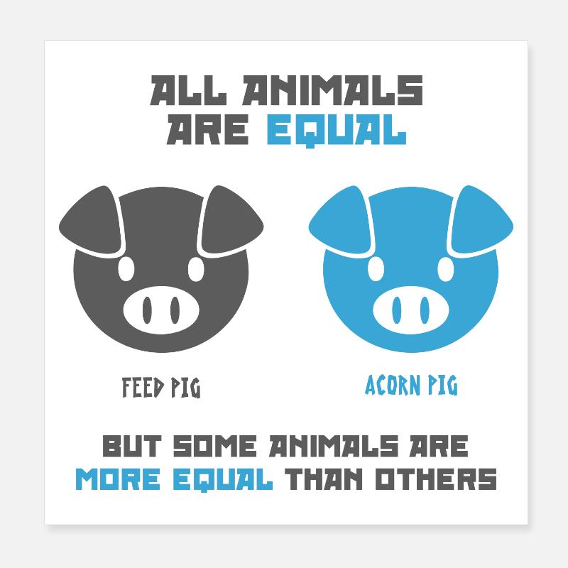 Futterschwein, Eichelschwein Poster 20x20 cm