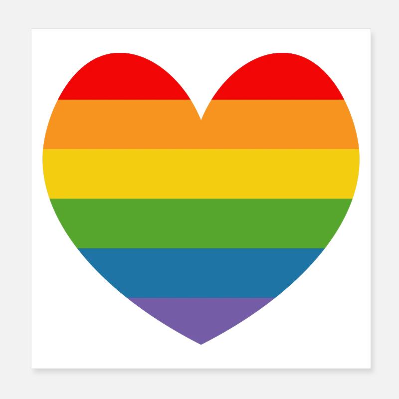 regenbogenflaggenherz Herz LGBT lgbtqi queer Poster 20x20 cm