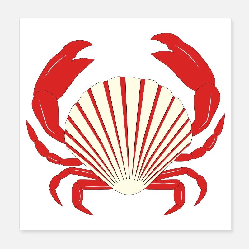 Rote Krabbe Poster 20x20 cm