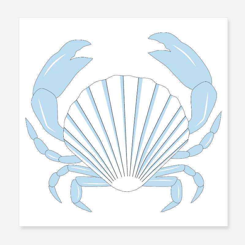 Blue Crab Poster 8" x 8" (20x20 cm)