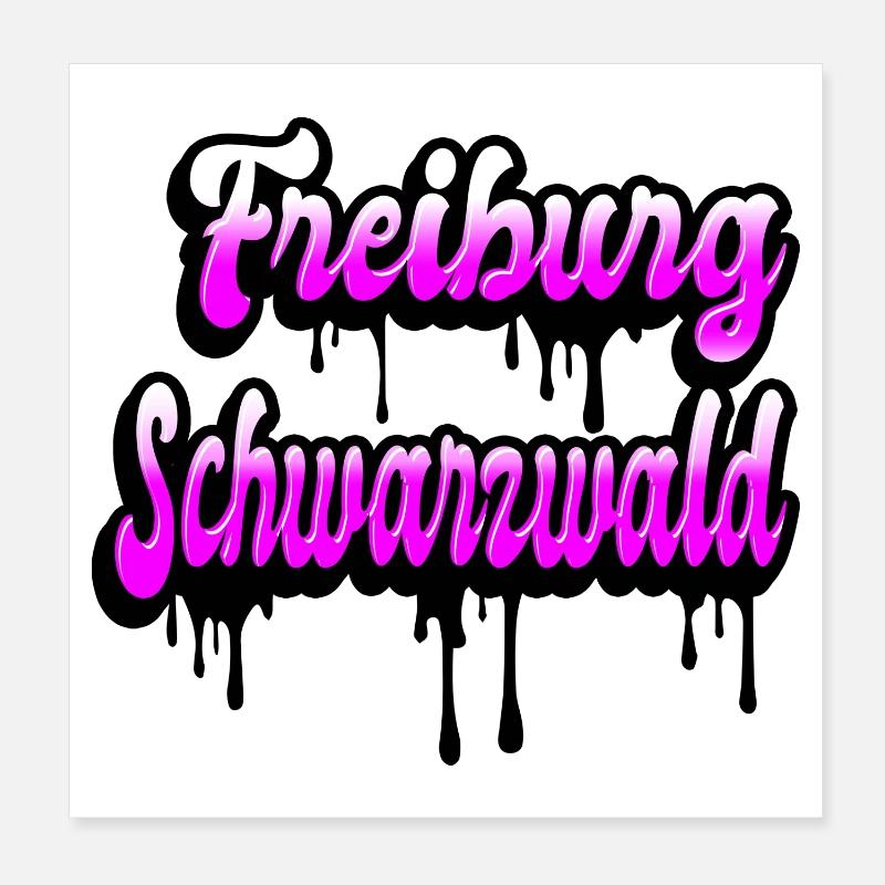 Freiburg Schwarzwald Design Poster 20x20 cm