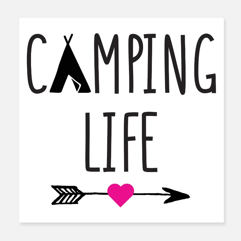 Vie de camping Poster 20 x 20 cm