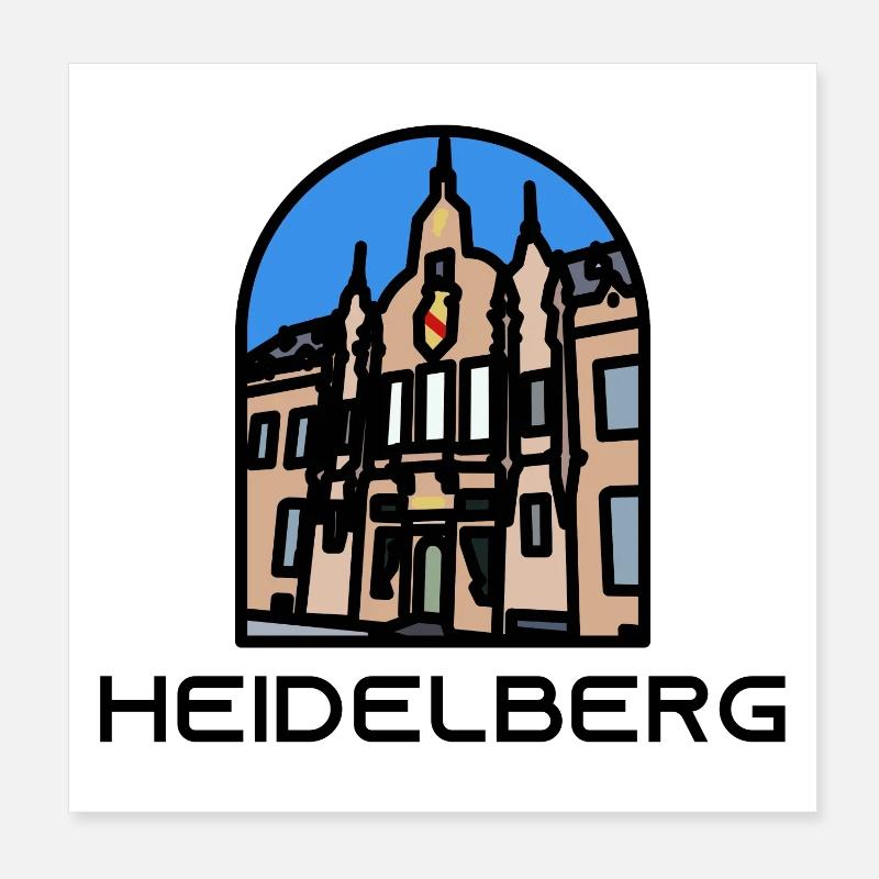 Heidelberg - University Library Poster 8" x 8" (20x20 cm)