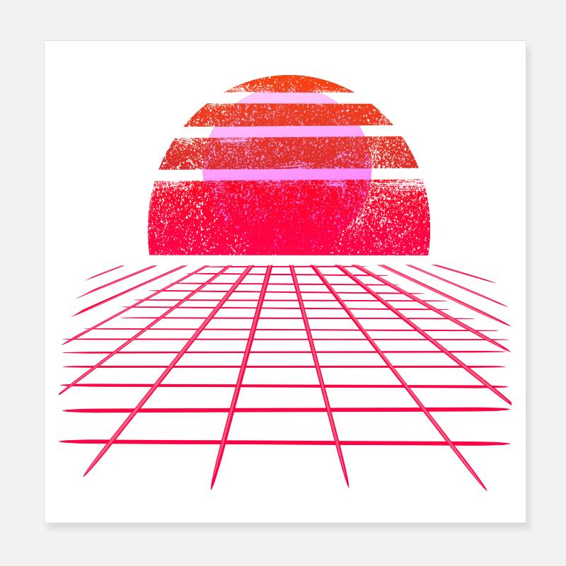 Sunset Vaporwave Retro Wave Poster 20x20 cm