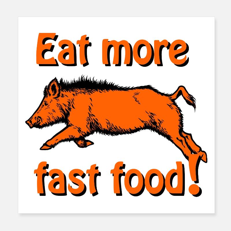 Transfuges dans le saut - Mangez plus de fast-food Poster 20 x 20 cm