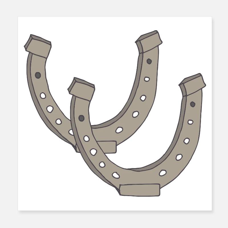 Double fer à cheval Poster 20 x 20 cm