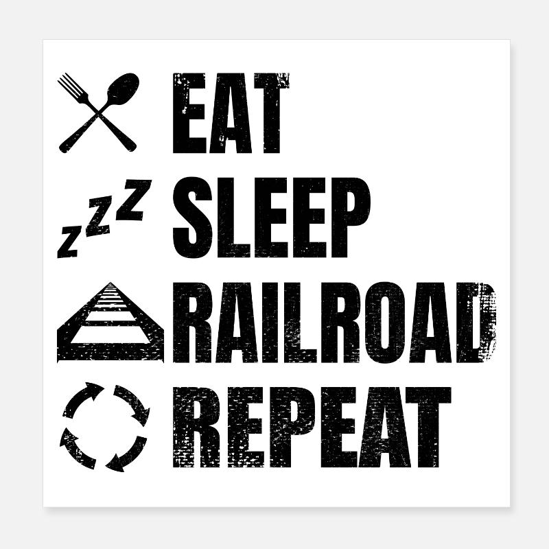 Eisenbahner Zeitplan Poster 20x20 cm
