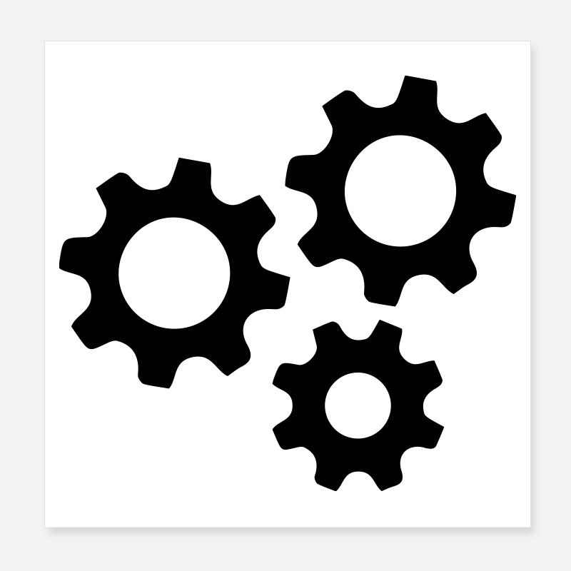 Gear Gearwheel Machines Work Poster 8" x 8" (20x20 cm)