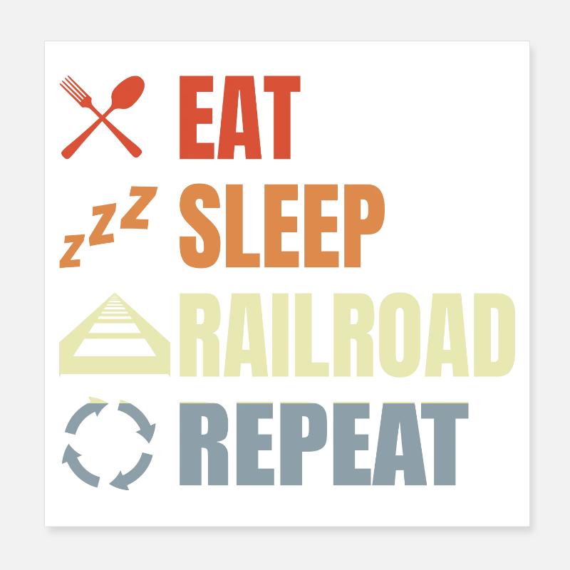Eat Sleep Repeat Moves Poster 8" x 8" (20x20 cm)